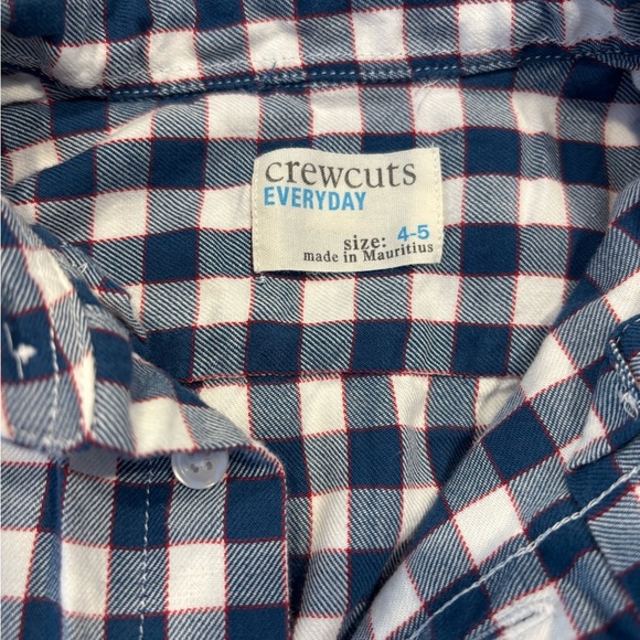 Crewcuts Navy and White Plaid Boys Button Down Shirt - Picture 5 of 6